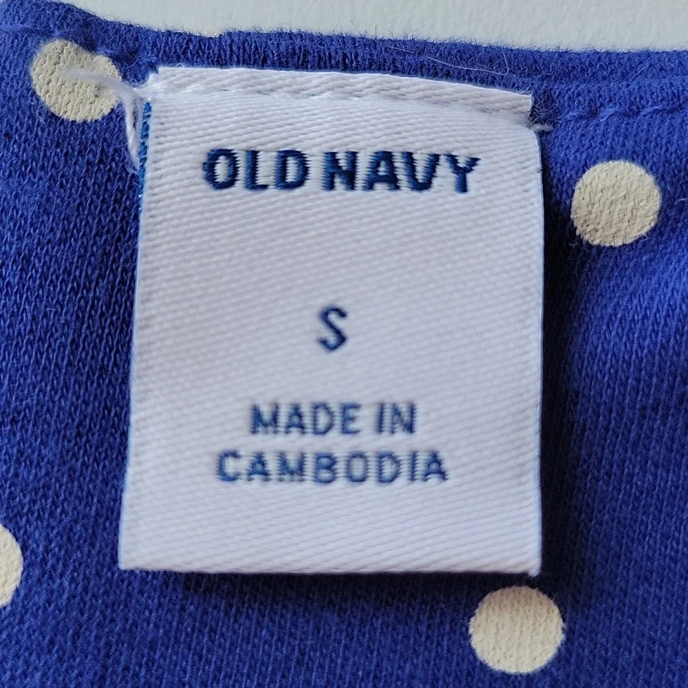 Old Navy Polka Dot Sheath Dress Periwinkle Blue & White Size Small - Picture 9 of 11